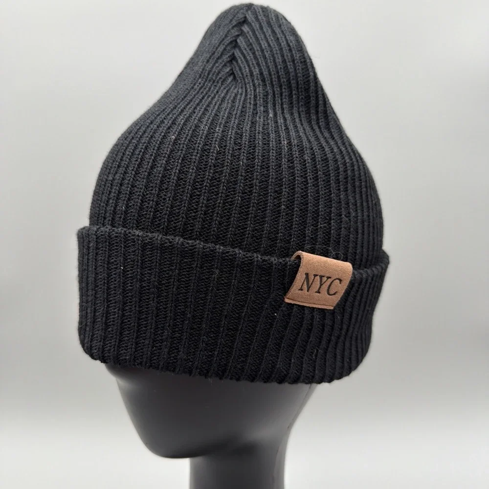 Black NYC beanie hat